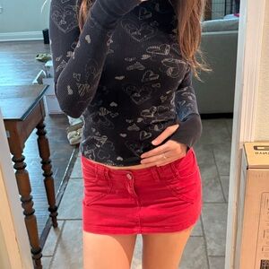 Euro Red Mini Skirt